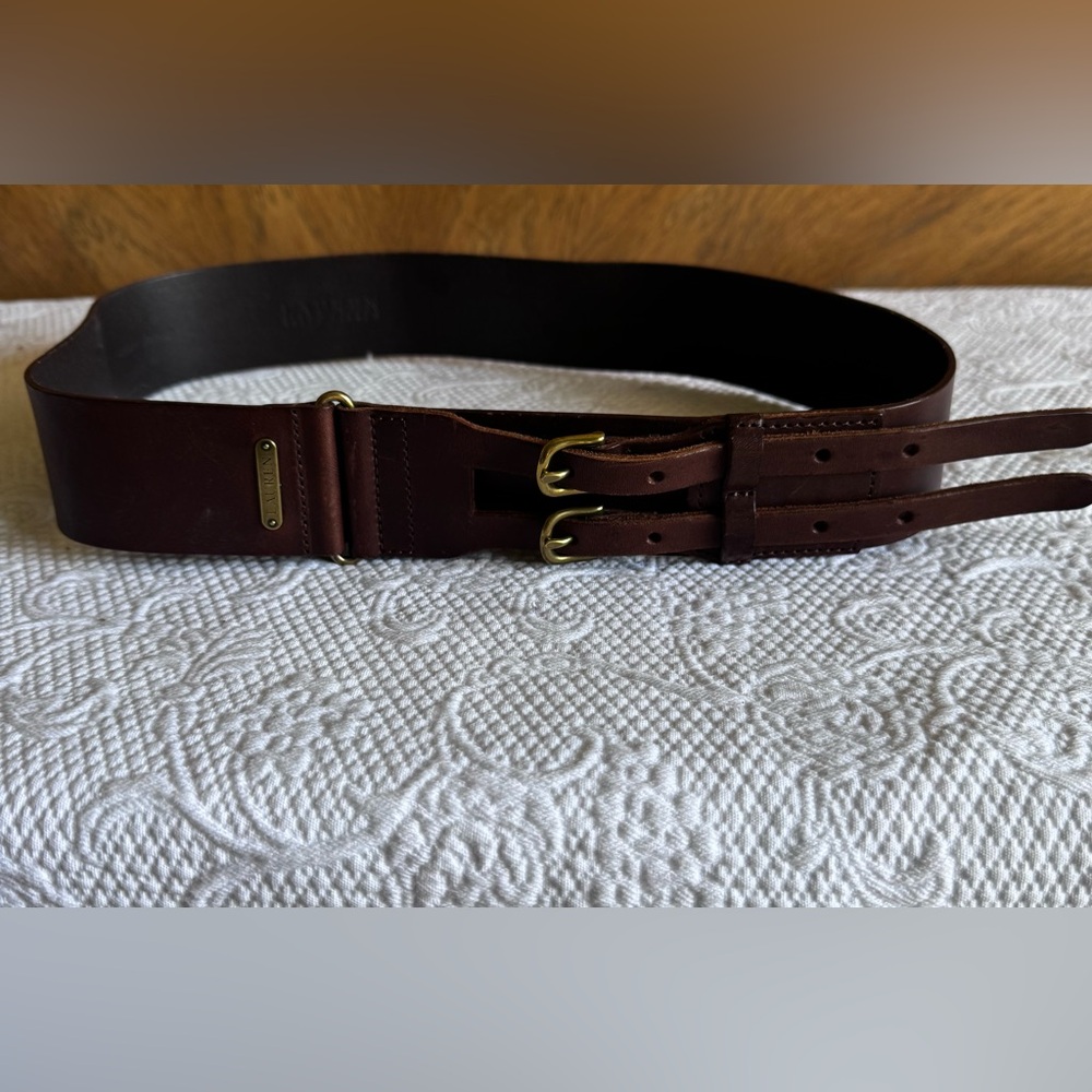 Ralp Lauren leather wide saddle  belt - Picture 3 of 12